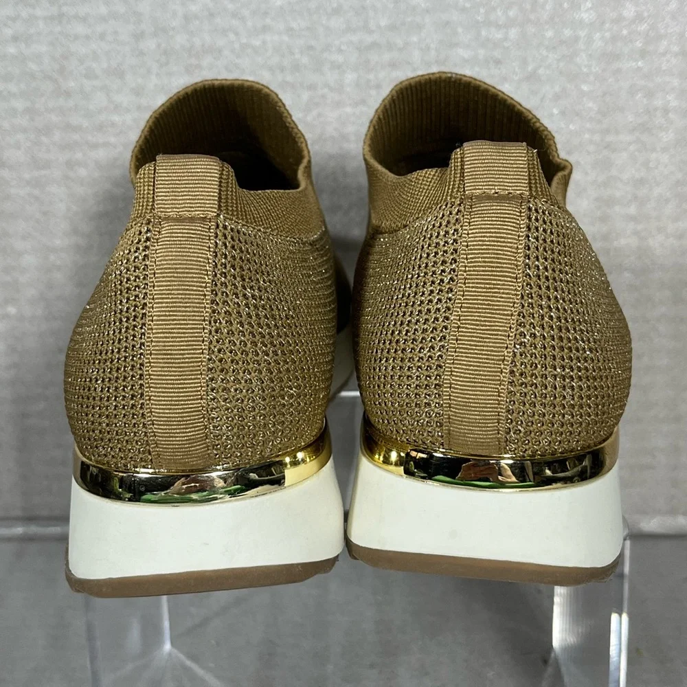 Kenneth Cole Reaction Women's Gold Sparkle Cameron Knit Sneaker Size 8M/EU39 - Picture 5 of 8